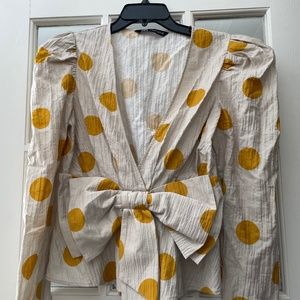 Zara polka dot/peplum top